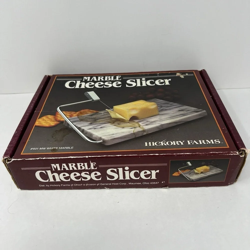 Hickory Farms Marble Cheese Slicer Gourmet #601 White USA Vintage Kitchen Tool